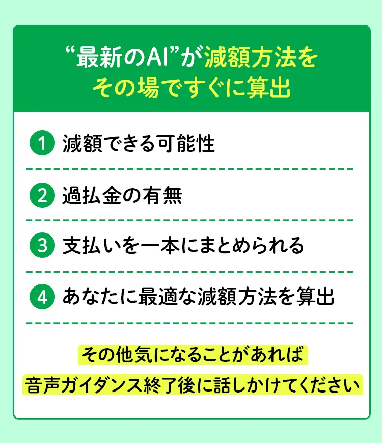 最新のAIが減額方法をその場ですぐに算出